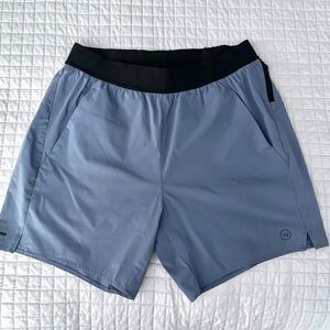WHOOP 4.0 Any Wear Training Shorts Mens Large Storm Blue Gray Lined Running 6.5"